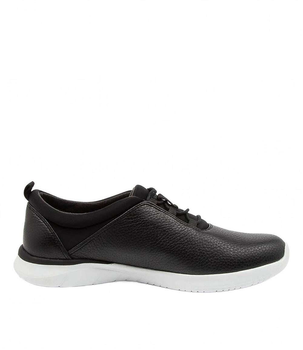 NEW ZIERA women's fox-xf lace up sneaker in black white sole leather